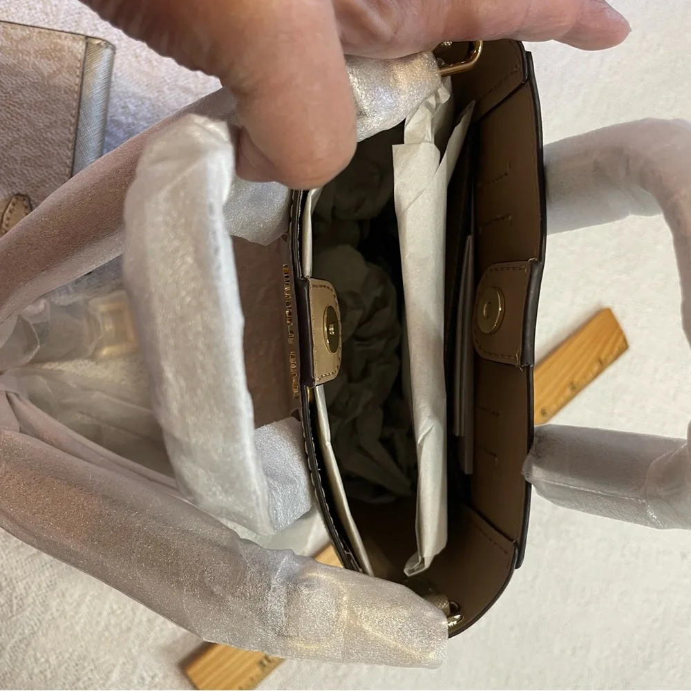 Michael Kors Metallic Gold Mini‎ Bag NWT - Picture 4 of 10